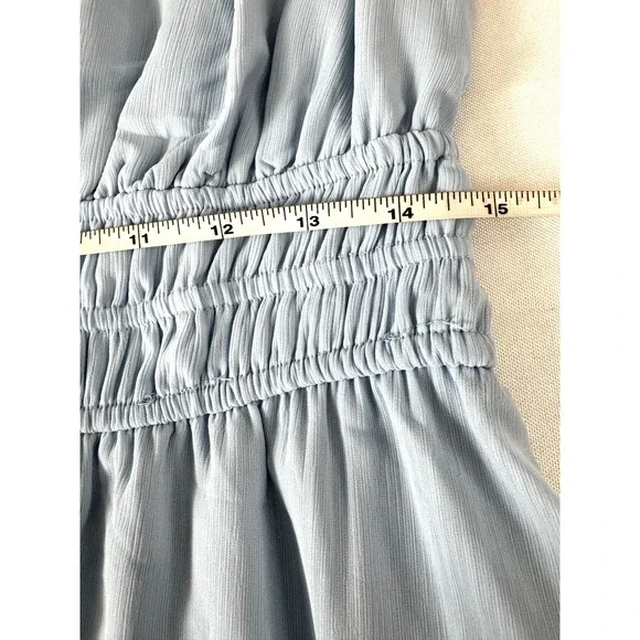 Milkmaid Dress Medium Light Blue Ruffle Peasant Cottagecore Fairy Whimsy Spring - Picture 4 of 9